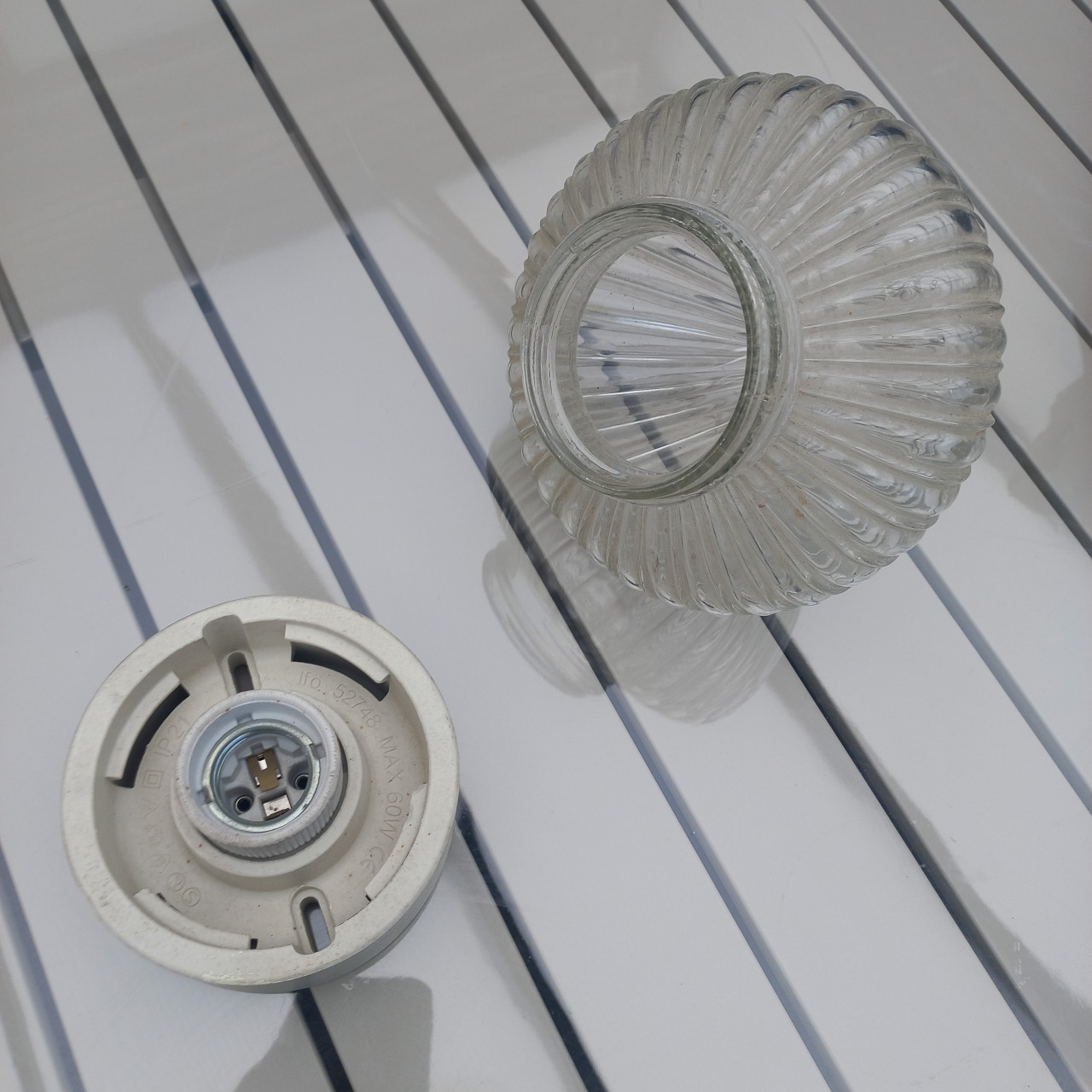 Vintage Ifö- Druppelvormige Plafondlamp - Glas - 60'S