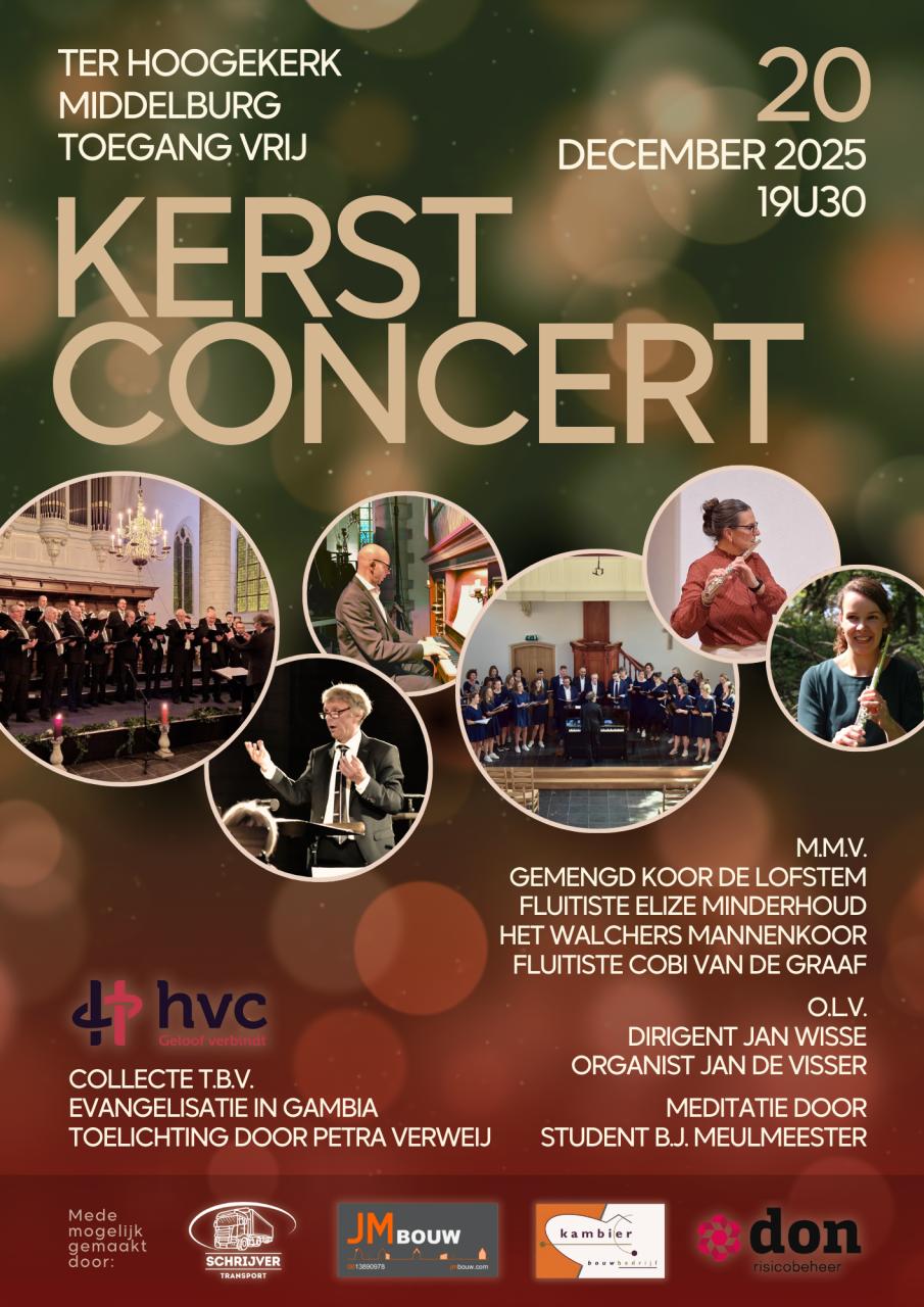 Kerstconcert zaterdag 20 december Middelburg