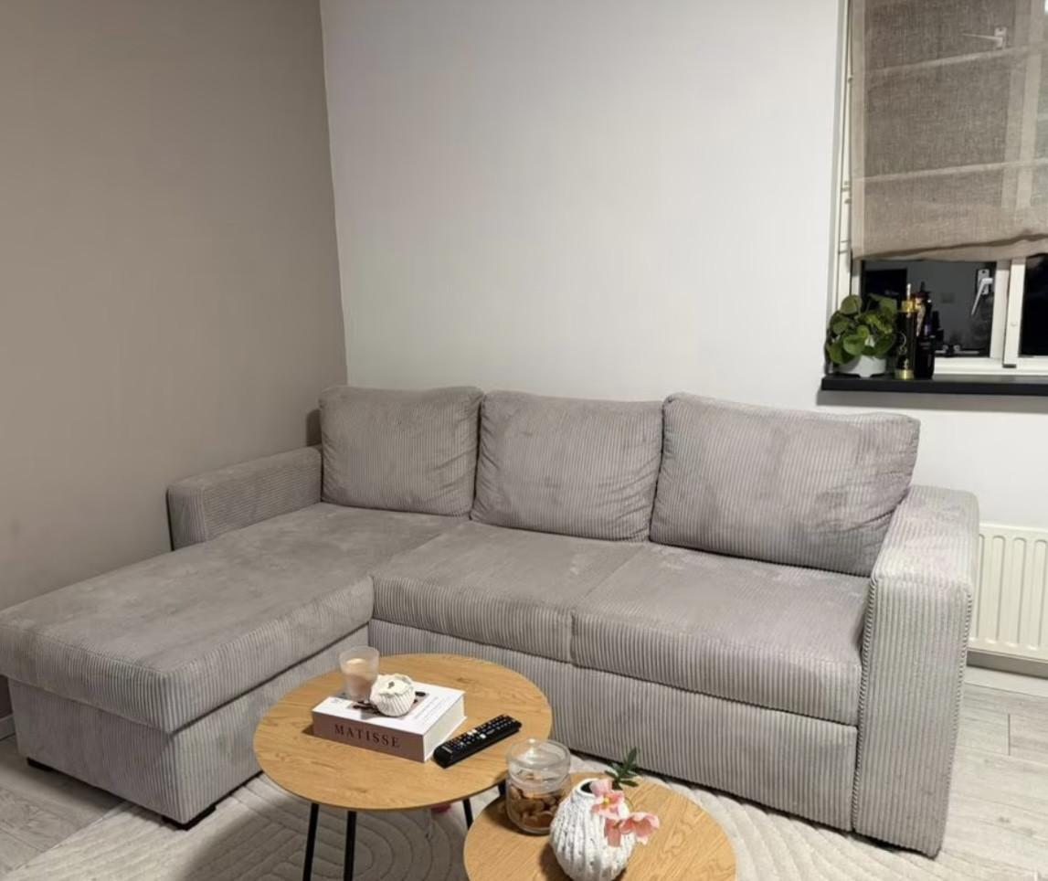 Hoekbank Ribstof zo goed als nieuw met garantie