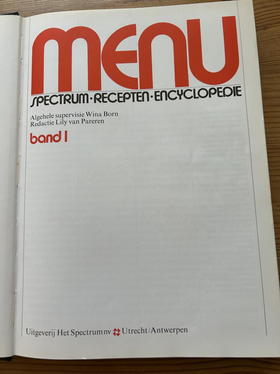 Menu spectrum recepten encyclopedie.
