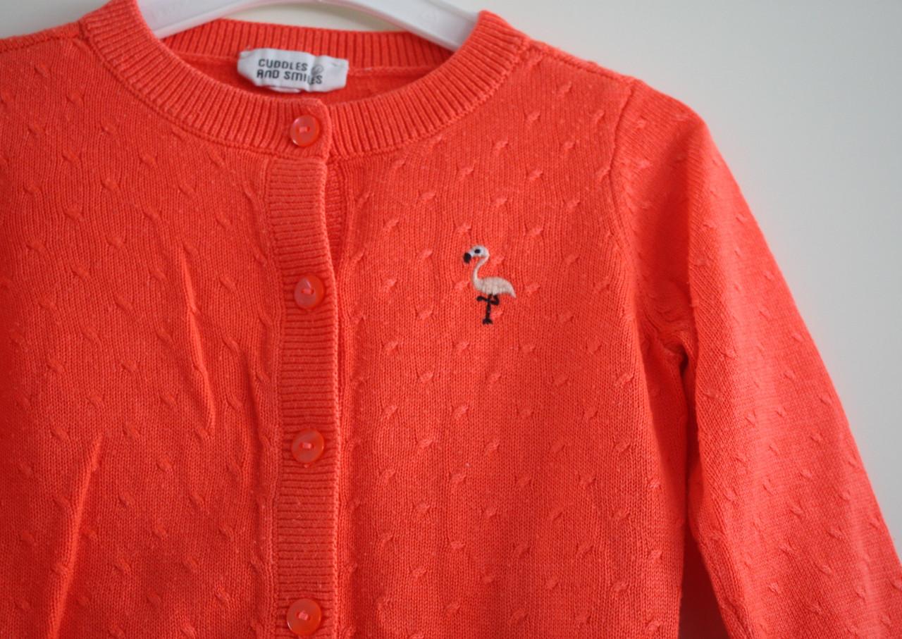 Neo oranje vestje met flamingo maat 68