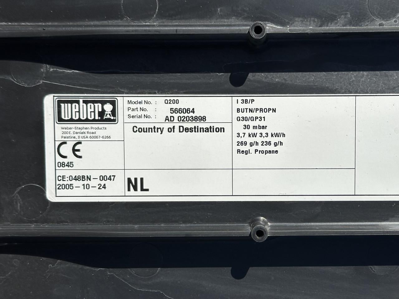 WEBER Gas BBQ met gasfles