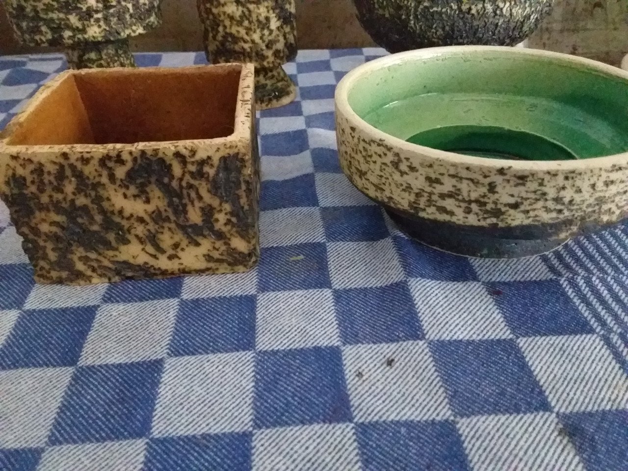 Vintage bloempotten berkenbast boomschors