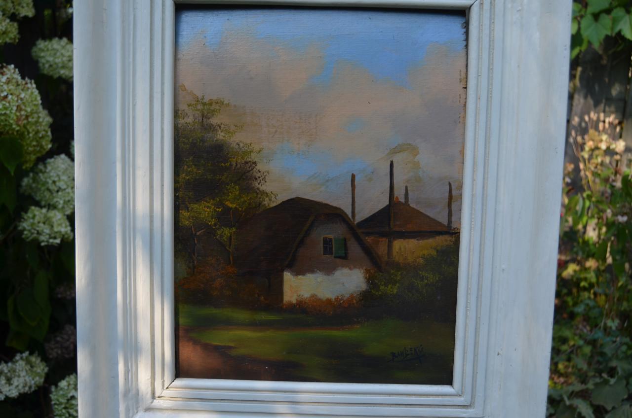 Boerderij gesign. Bamberg olieverf op hout