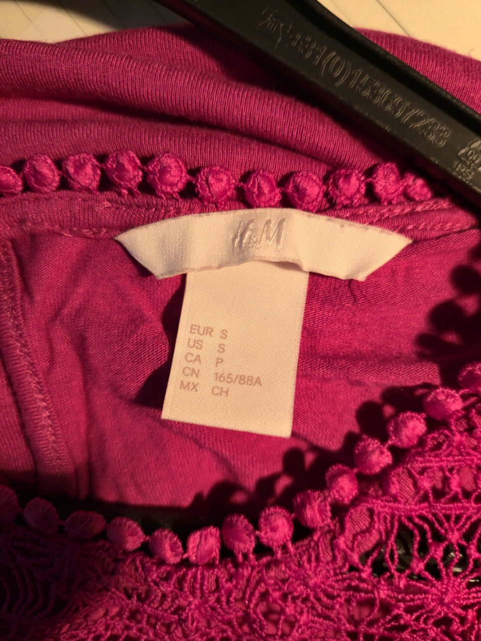 Mouwloos Fuchsia shirt H&M Maat S