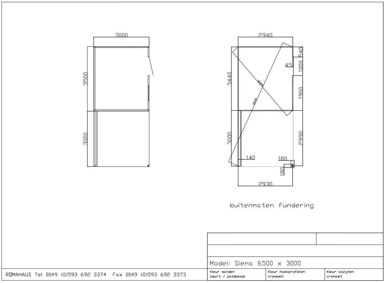 Romahaus tuinhuis / schuurtje met veranda (model Siena).