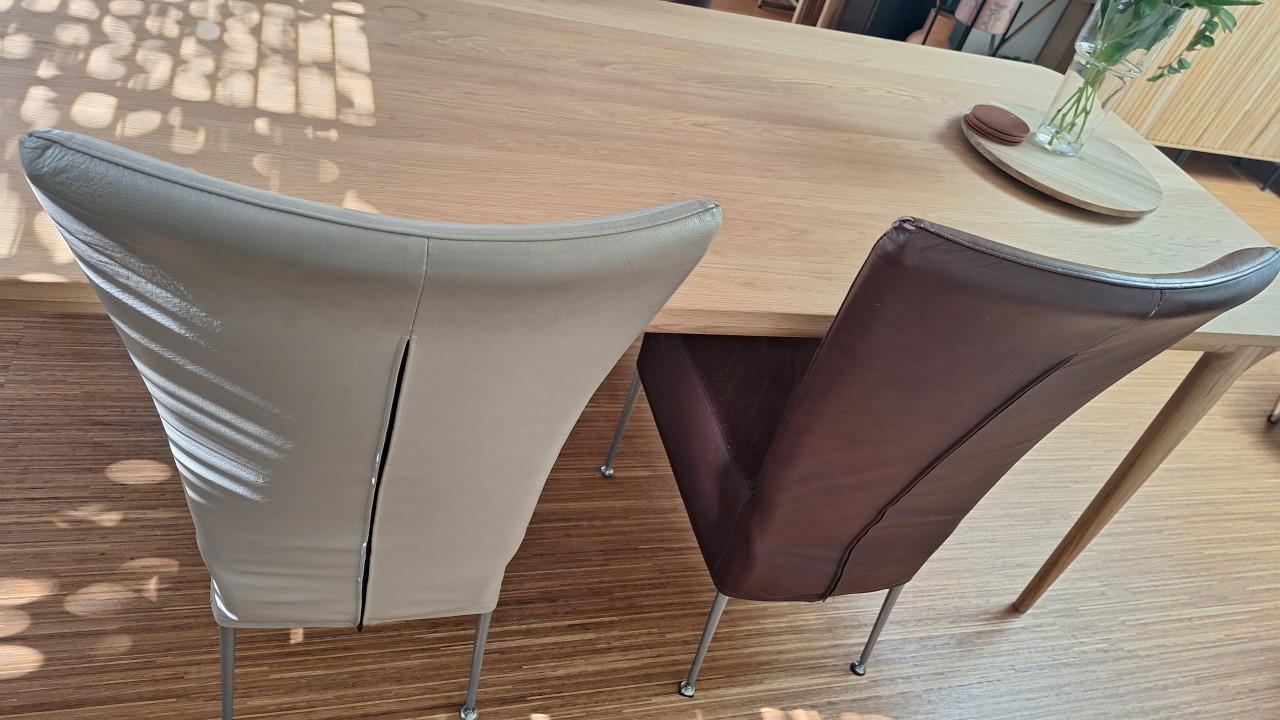 4 lederen eetkamerstoelen van Kartell