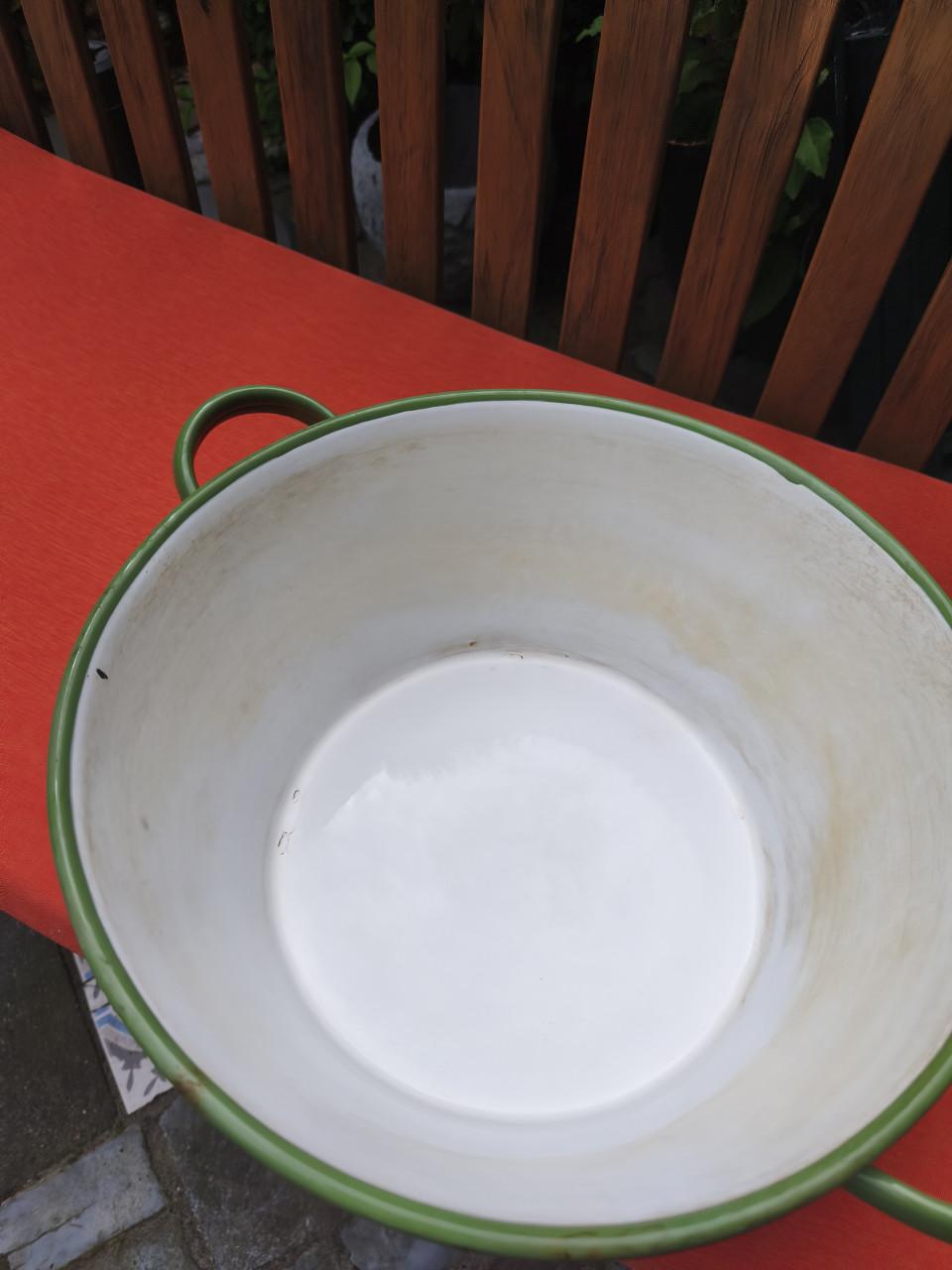 Vintage emaille aardappelbak