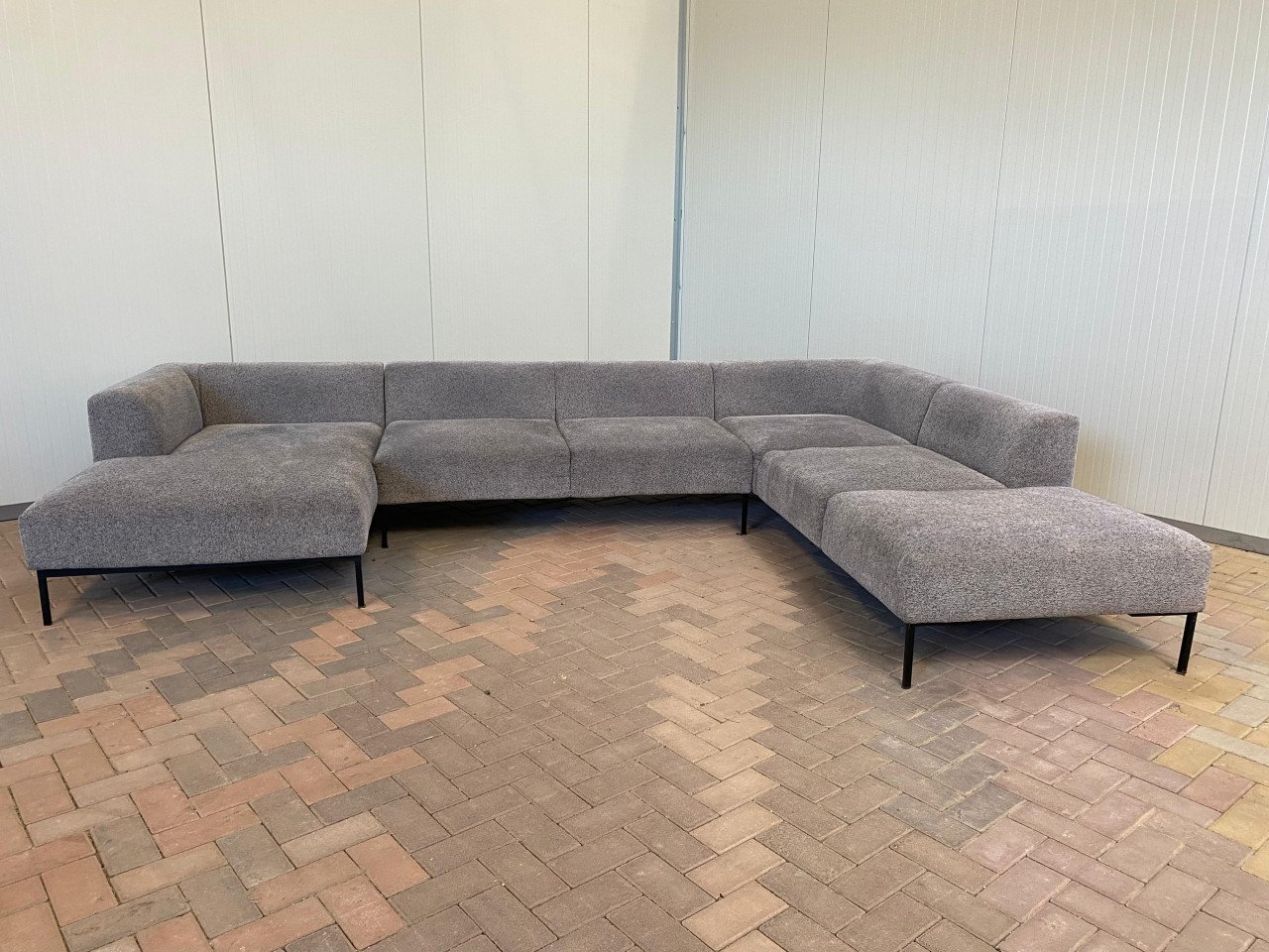 GRATIS LEVERING HEEL NL Montel Grote Grijs Stoffen U-Bankstel