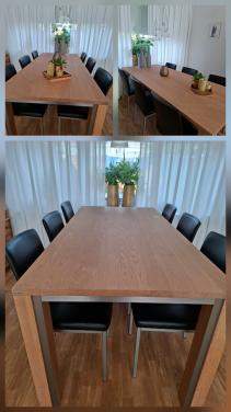 Eetkamertafel met 6 stoelen..