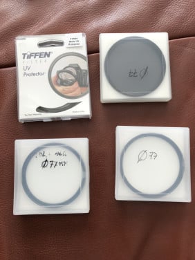 UV-filters B+W 77mm en Tiffen 77mm