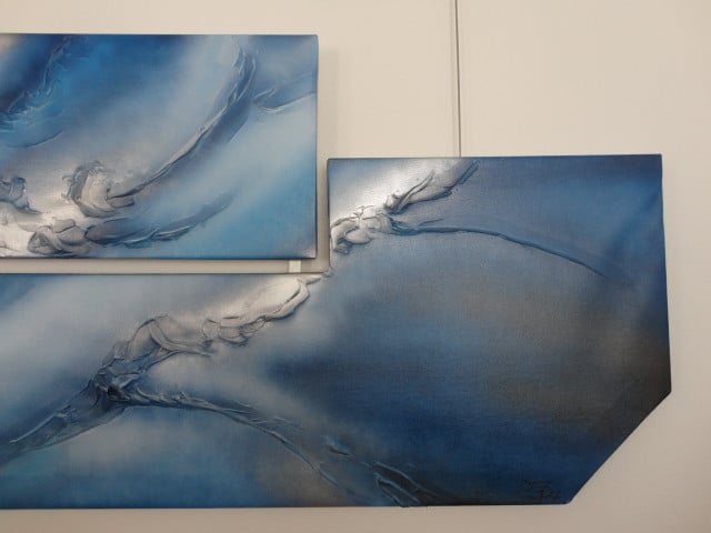 " Blue " prachtig Acryl 2 luik, creatie van Jacky Phoenix
