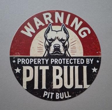 Pit-Bull Metalen Decoratiebord