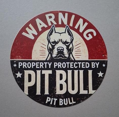 Pit-Bull Metalen Decoratiebord