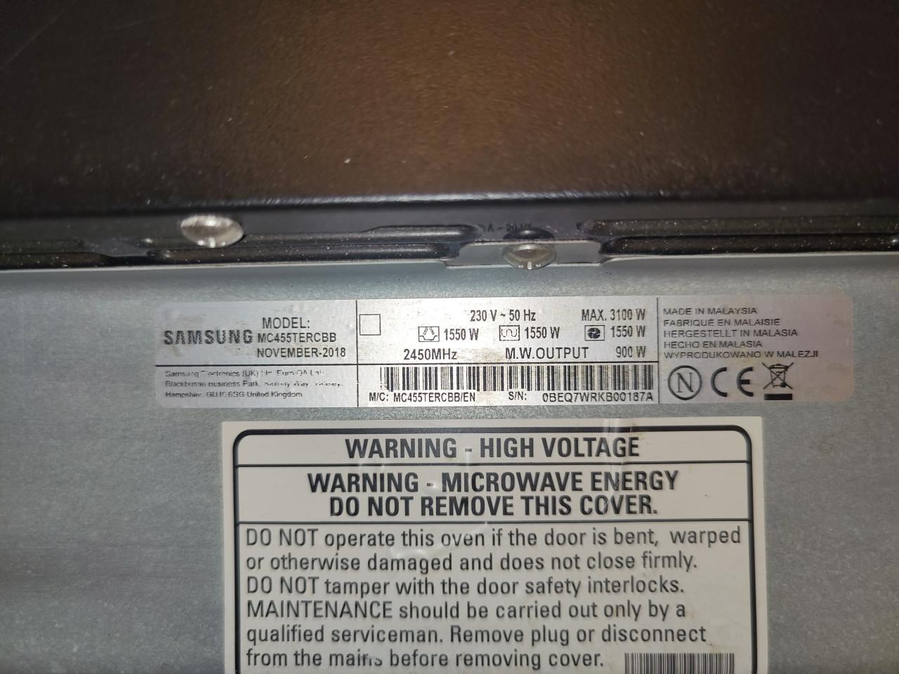 Samsung oven/magnetron combinatie