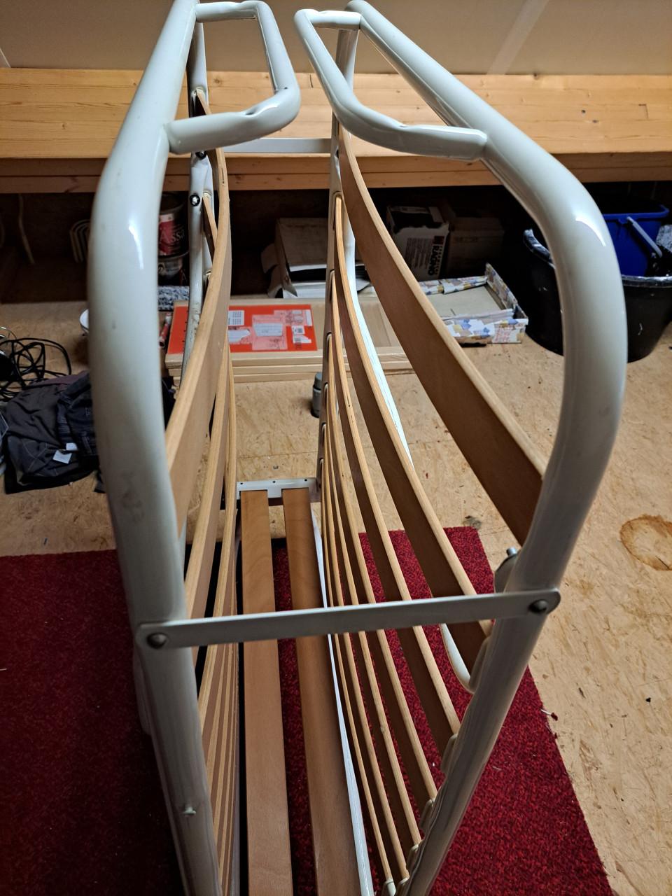 Metalen opklapbed inklapbed met houten lattenbodem 80x190 cm