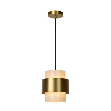 Hanglampen Lucide FIRMIN, glas met metalen rand (rond 20cm en 30cm)