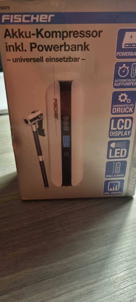 Fischer 3 in 1 compressor lamp en powerbank
