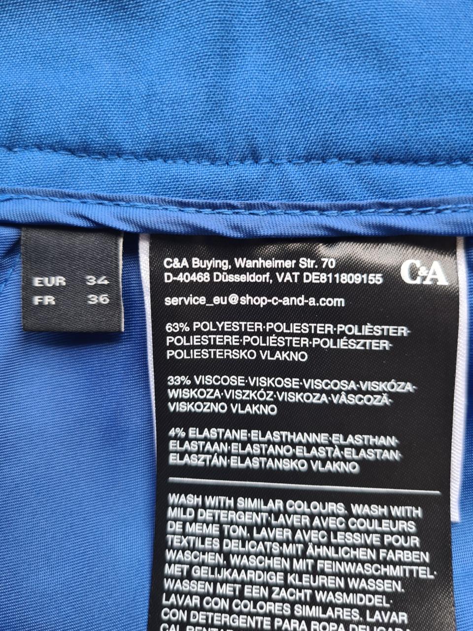 Nieuw ! Kobalt blauwe broek met wijde pijpen Mt 34 / 36