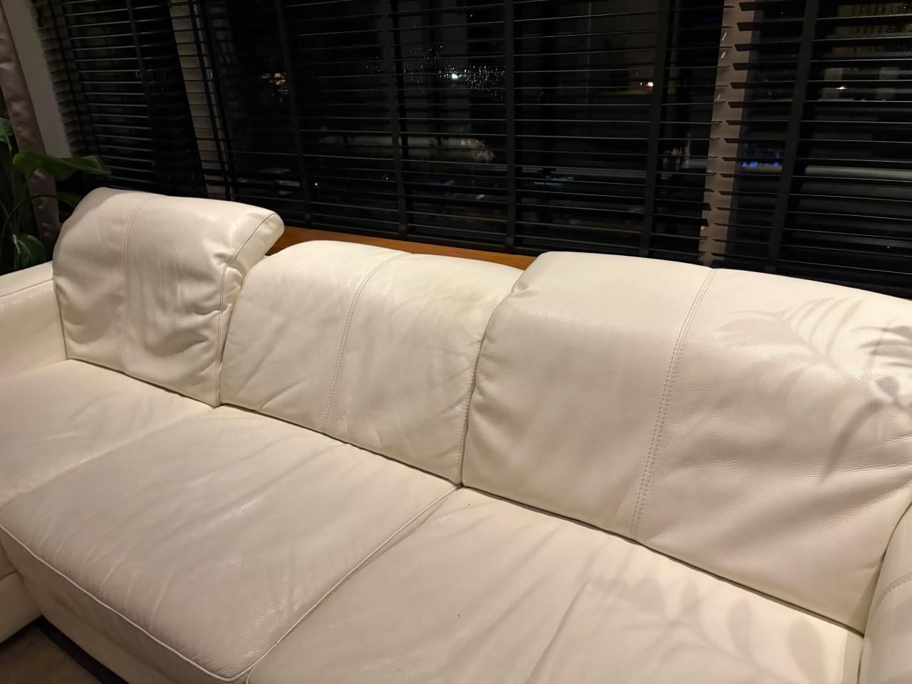 MONTEL Design Leren Hoekbank – Wit – 290cm – Verstelbare Hoofdsteunen