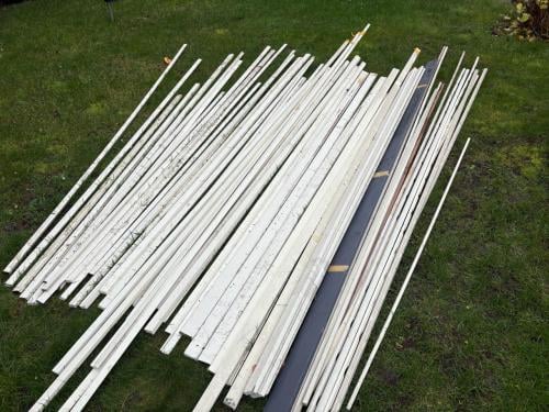 Partij  hardhouten  neuslatten, glaslatten etc