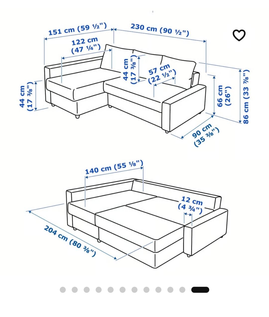 Hoek-slaapbank IKEA- FRIHETEN-SKIFTEBO donkergrijs