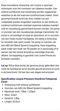 Z.g.a.n Lezyne Pressure Over Drive fietspomp