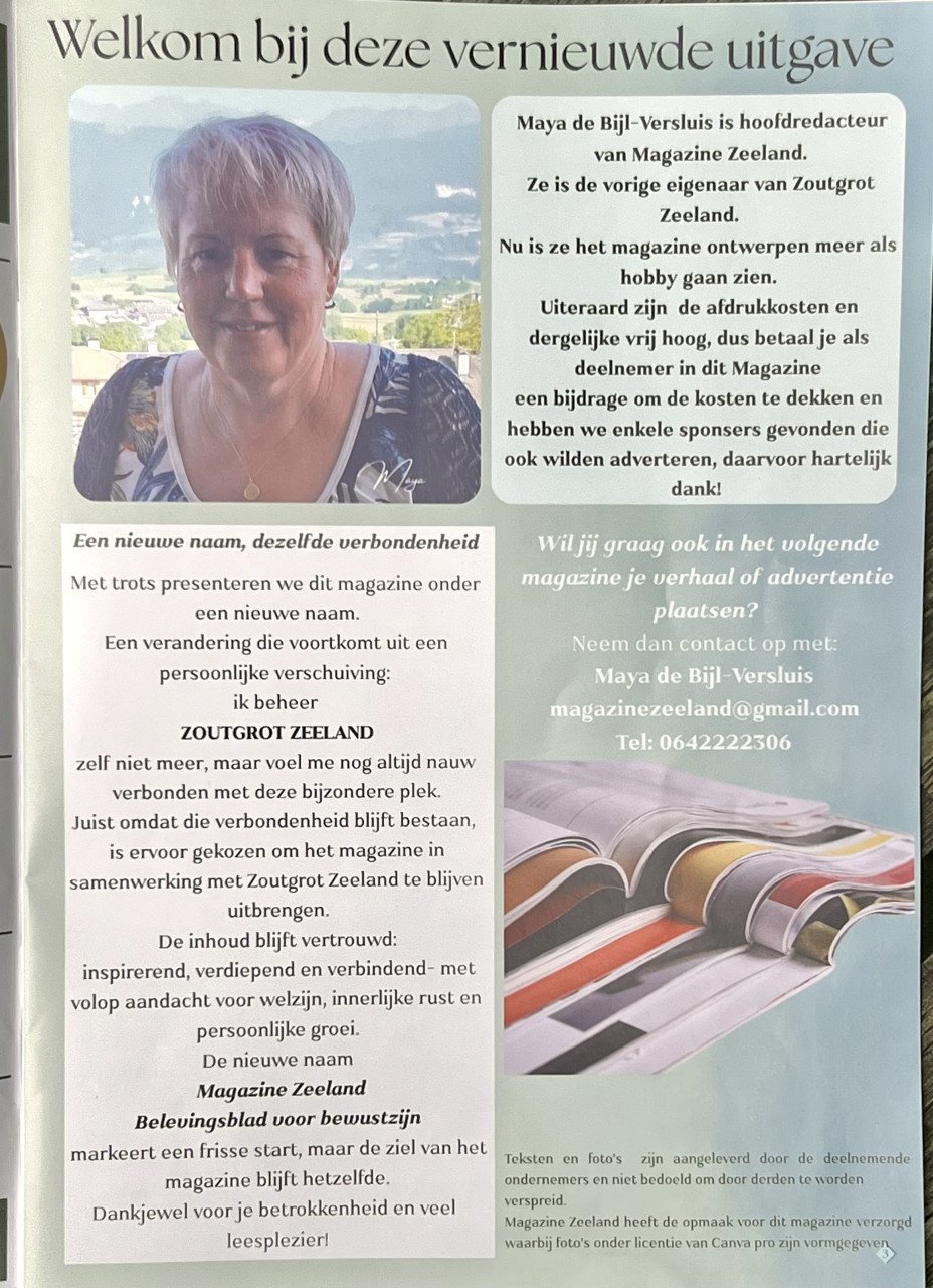 Heb je een praktijk? adverteer in magazine Zeeland, kerst editie!