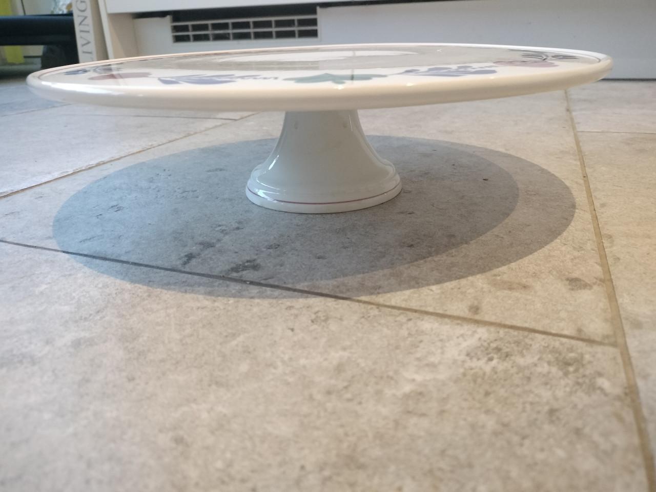 Boerenbont taartschaal op voet