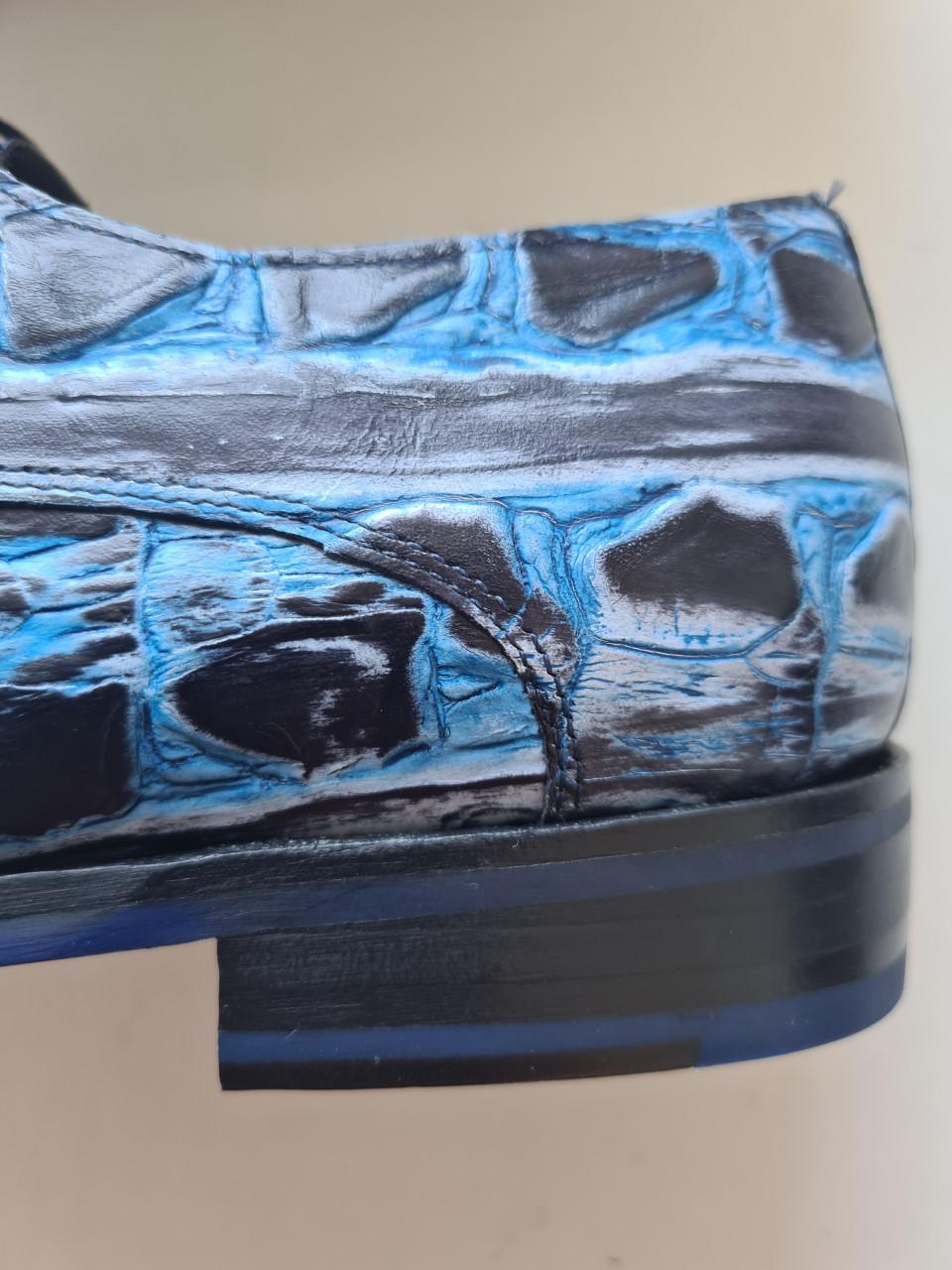 Floris van Bommel geheel leren  schoenen blauw Mt 42 Nieuw !