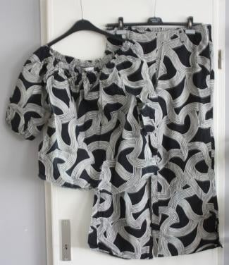 Set broek en shirt zwart wit  maat 42