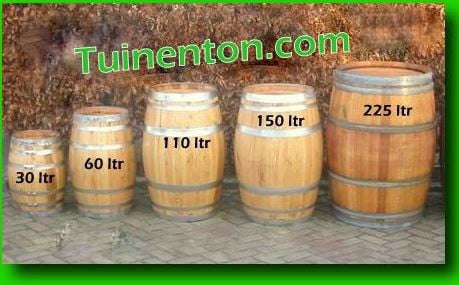 Regenton van zwaar eiken wijnvat - 220 ltr