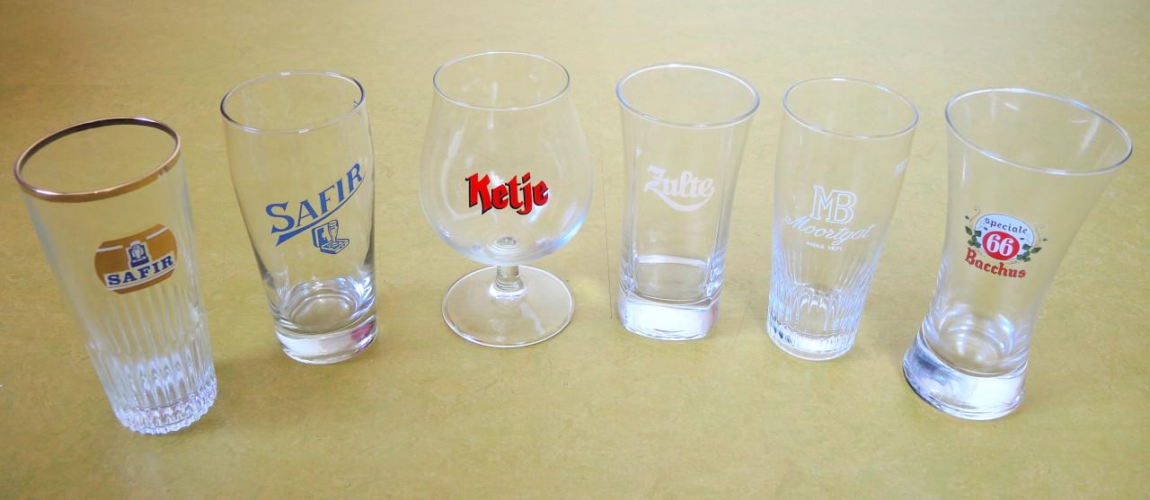 Bierglazen - 6 verschillende