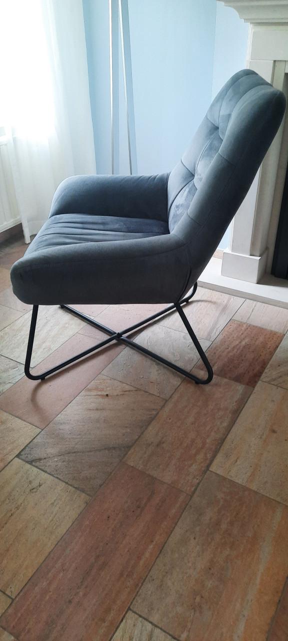 Donkergrijze stoffen fauteuil