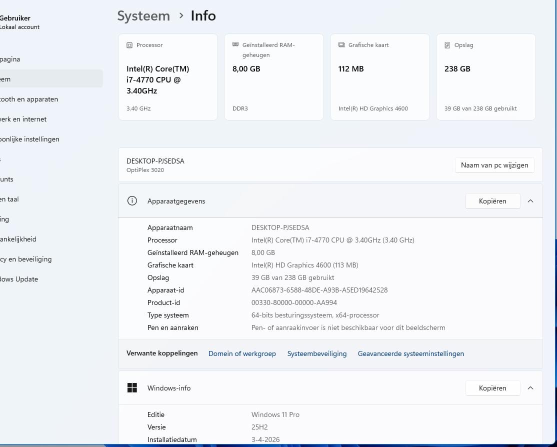 DELL Optiplex 3020 SFF/ Intel Core i7-4770, 3,4 GHz/ 8 Gb Ram