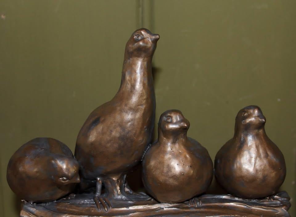 Keramieken beeld, 4 patrijzen