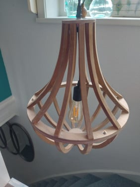 Mooie houten hanglamp