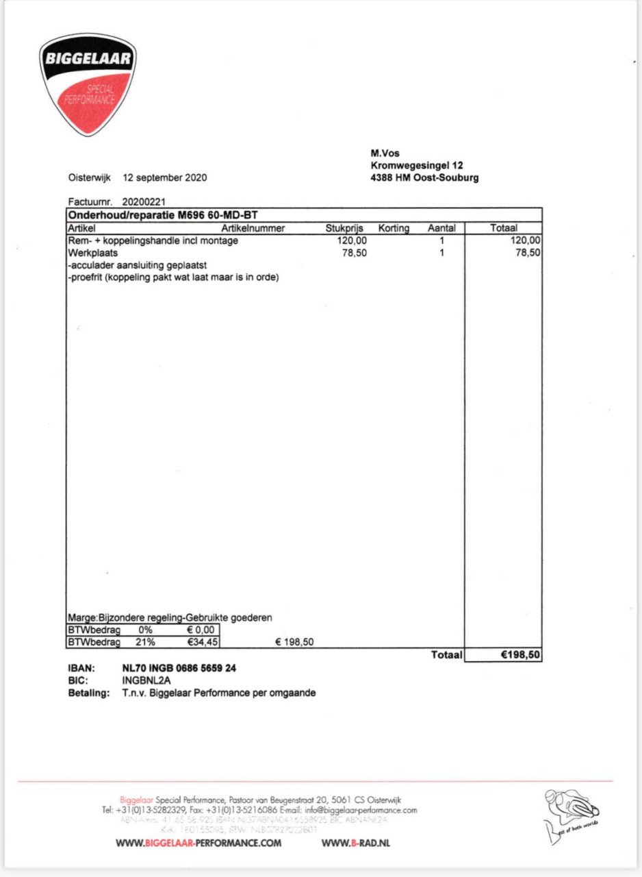 Ducati Monster 696+, 01-05-25 beurt gehad