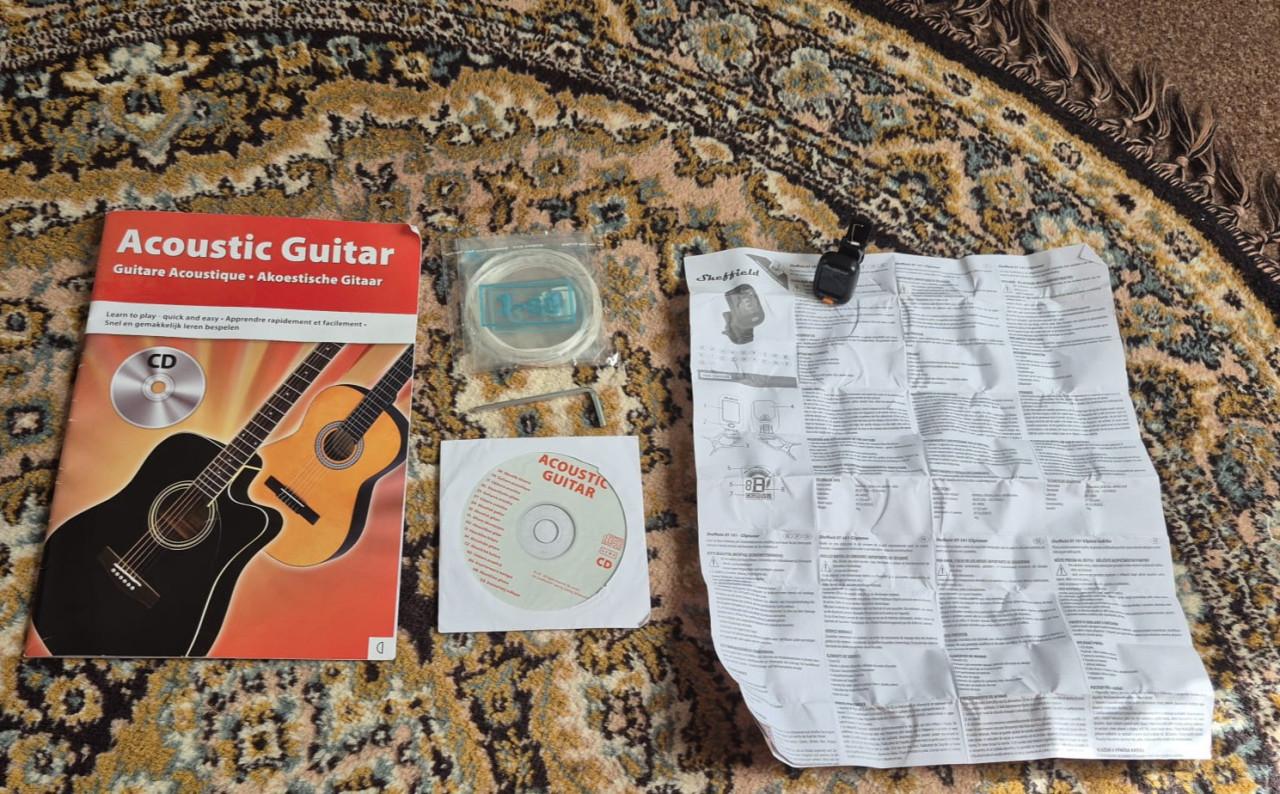 Klassieke gitaar Sheffield 6-delig set - Zwart - Incl. tas + tuner