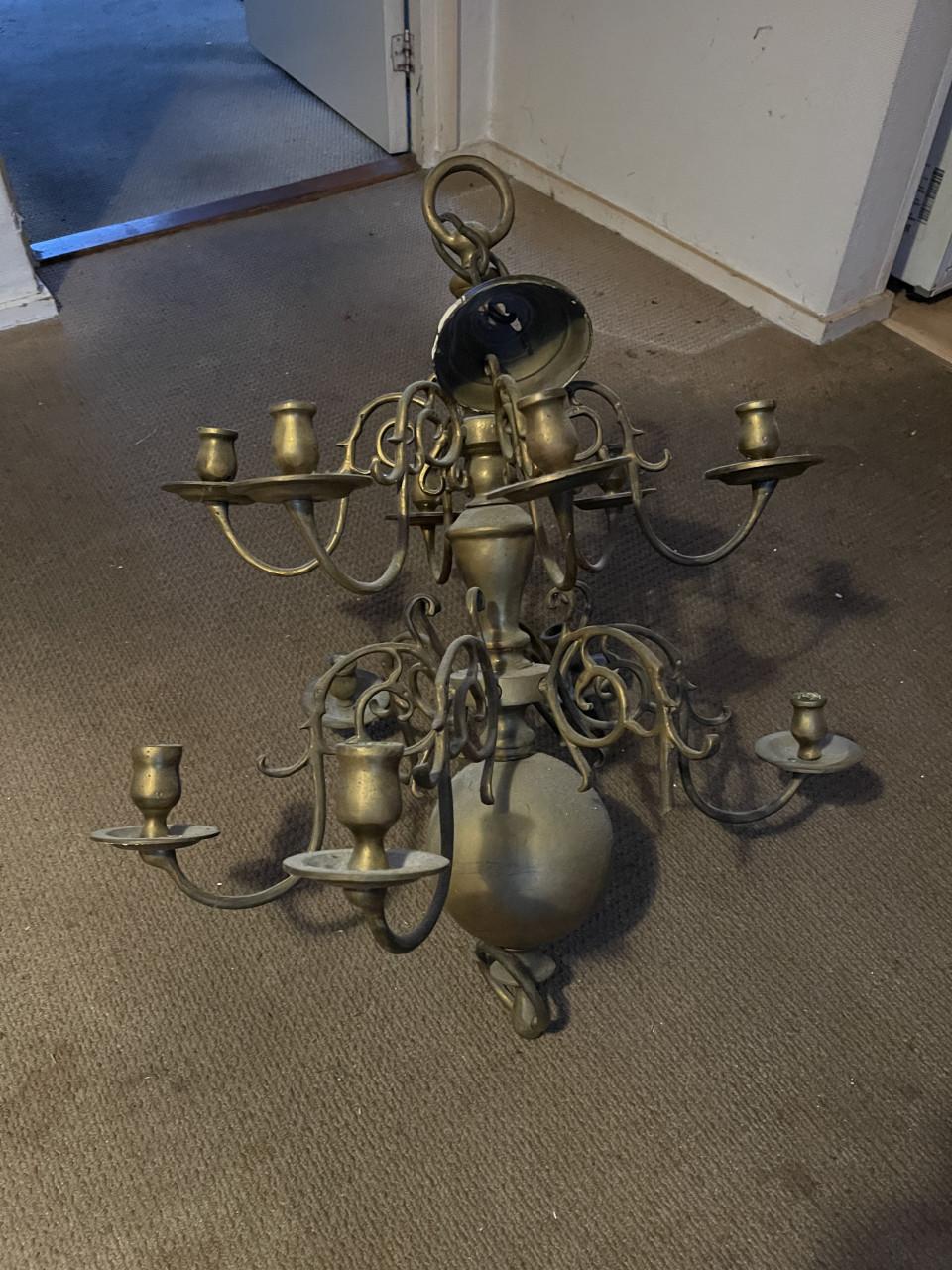 Massief koperen kroonluchter