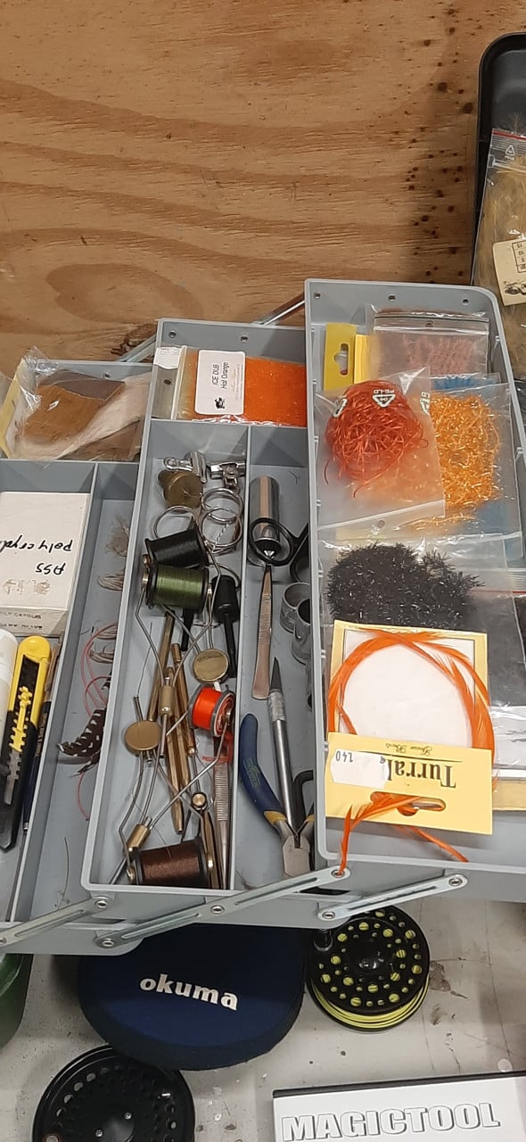 Vliegvis benodigdheden complete uitrusting