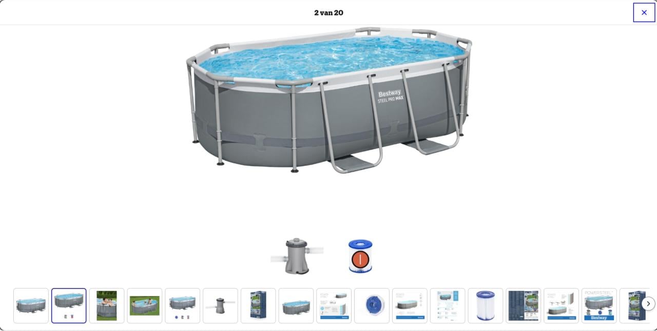 Bestway Power Steel Ovaal zwembad 305 x 200 x 84 cm