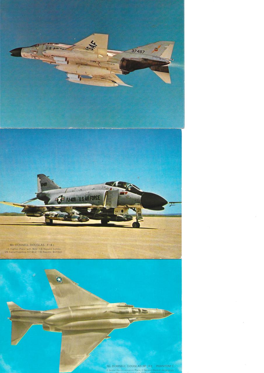 Ansichtkaarten vliegtuigen straaljagers 8 stuks
