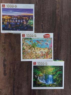 3 legpuzzels van 1000 stukjes