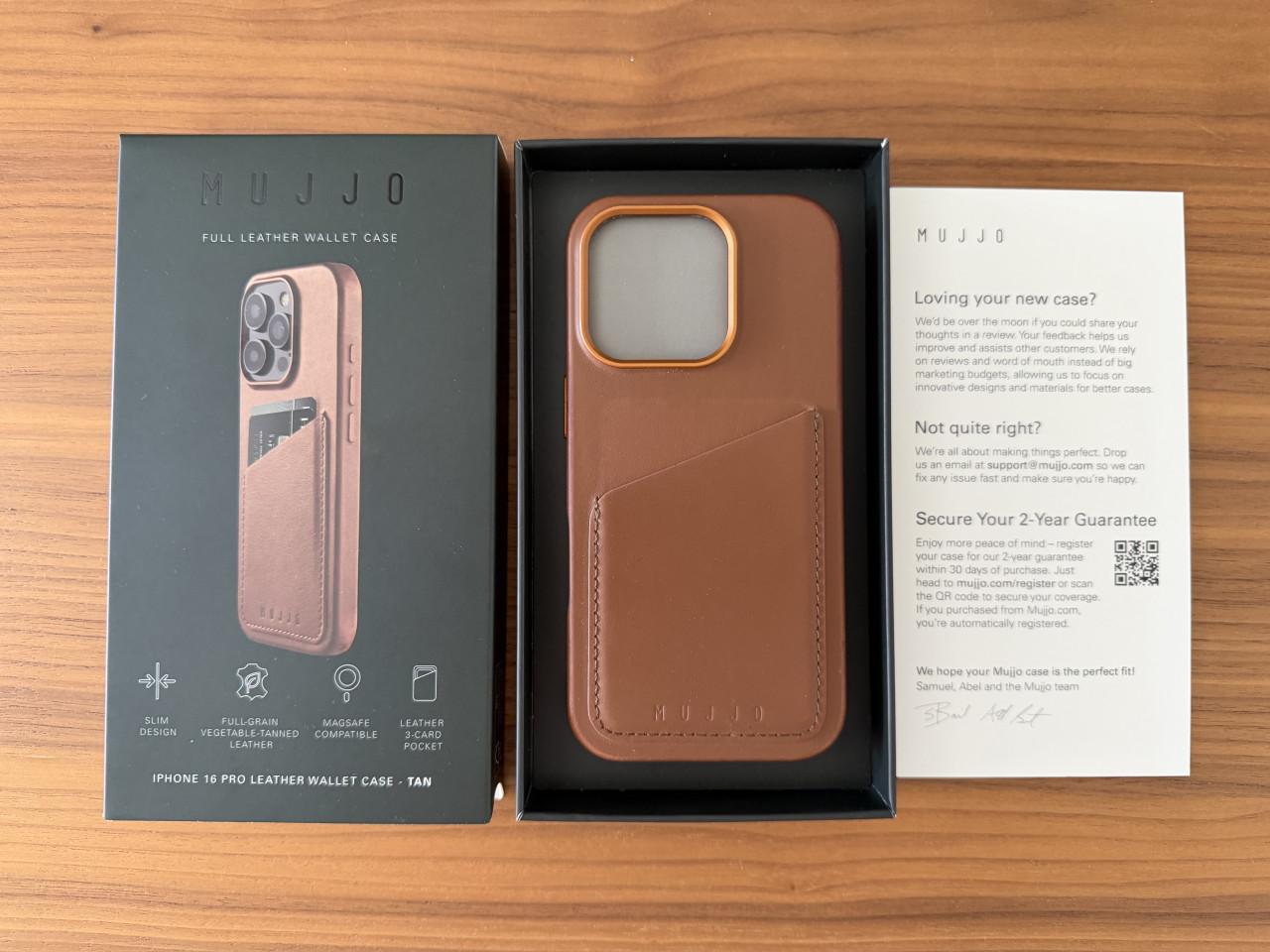 Mujjo lederen hoes iPhone 16 Pro