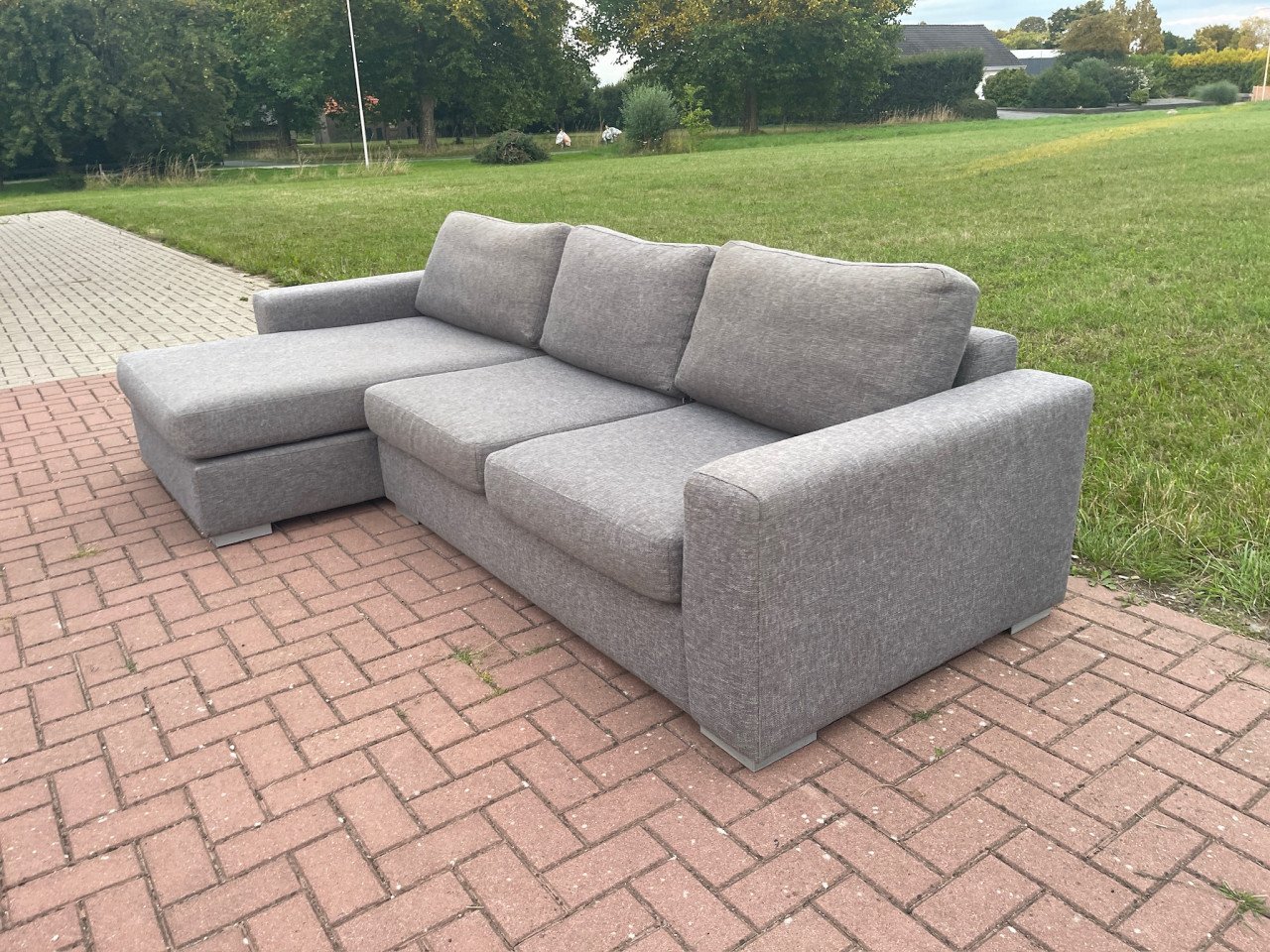 GRATIS LEVERING HEEL NL N-joy Grijs Stoffen Hoekbank