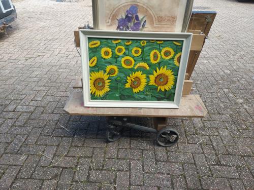 Gratis schilderij zonnebloem plus lijst