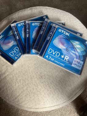 5x TDK DVD R+ 4,7 recordable 1-16x speed
