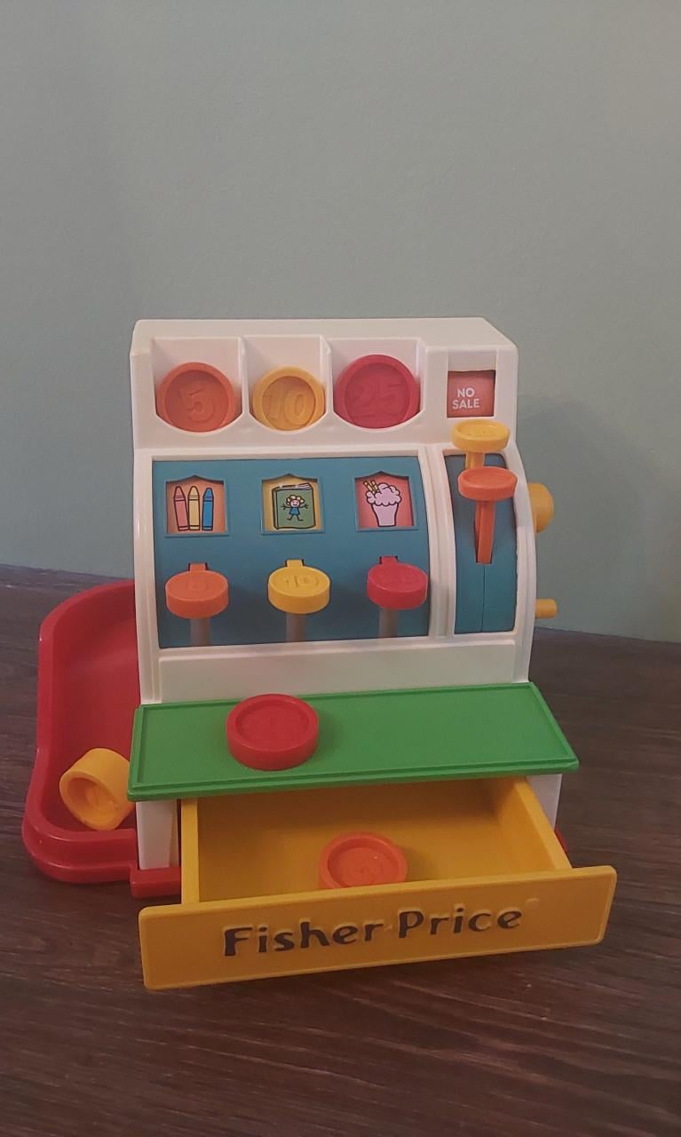 Originele Fisher Price kassa met 6 munten