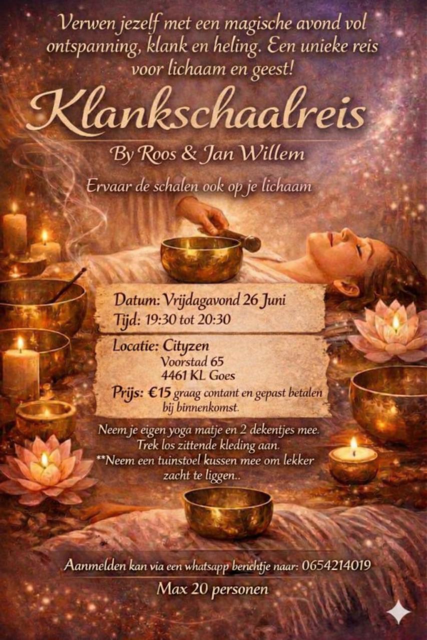 Klankschaalreis met schaal op je lijf en meditatie